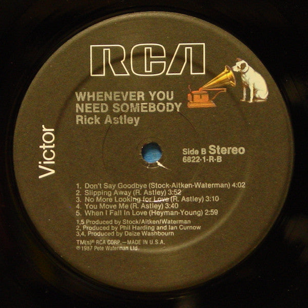 Rick Astley : Whenever You Need Somebody (LP, Album, Hau)