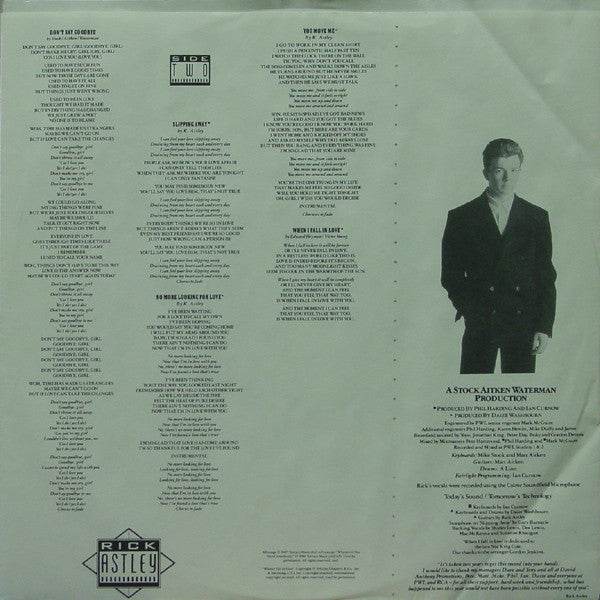 Rick Astley : Whenever You Need Somebody (LP, Album, Hau)
