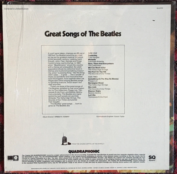 Various : Great Songs Of The Beatles (LP, Comp, Quad, Ltd, RE)