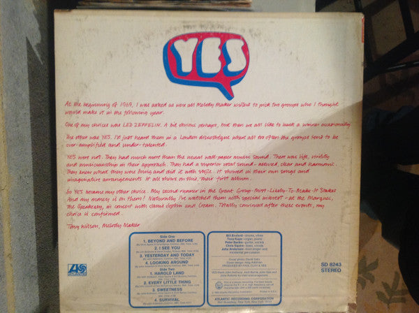 Yes : Yes (LP, Album, CTH)