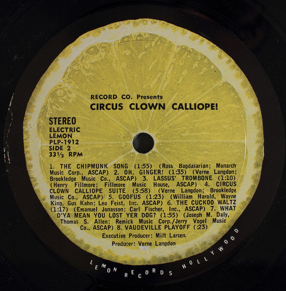 Verne Langdon : Circus Clown Calliope! (LP)