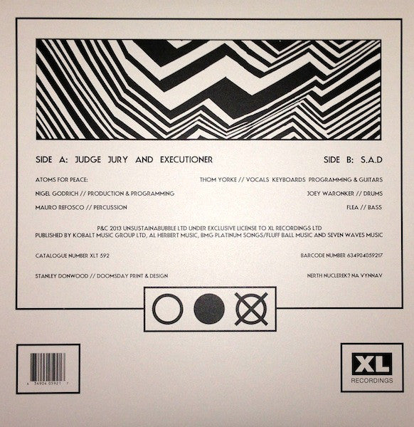Atoms For Peace (2) : Judge Jury And Executioner  (12", Single, Ltd, Emb)