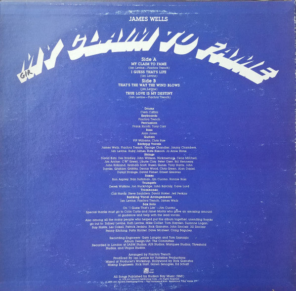 James Wells : My Claim To Fame (LP, Album, Mon)