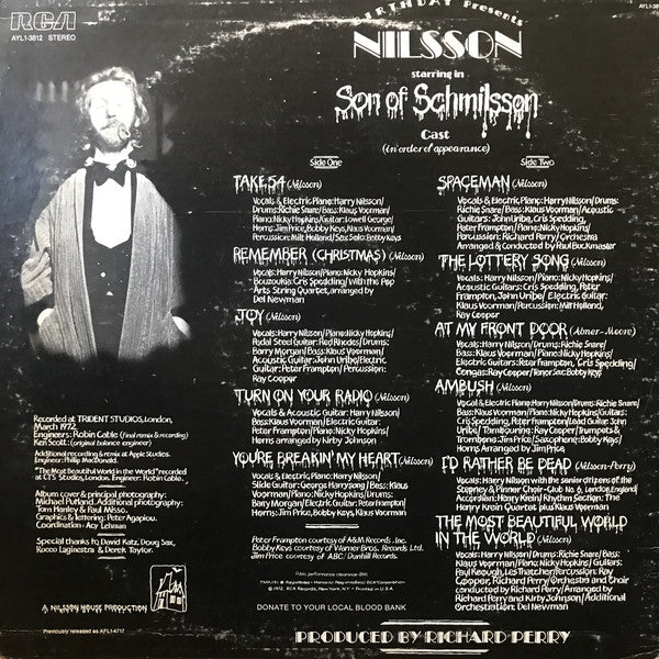 Nilsson* : Son Of Schmilsson (LP, Album, RE)