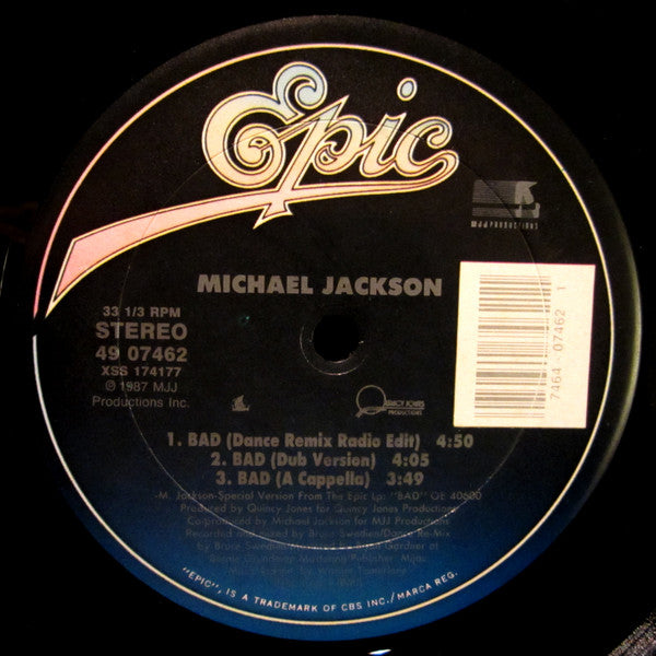 Michael Jackson : Bad (12")