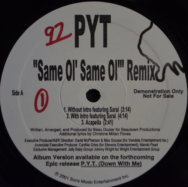PYT : Same Ol' Same Ol' (Remix) (12", Promo)