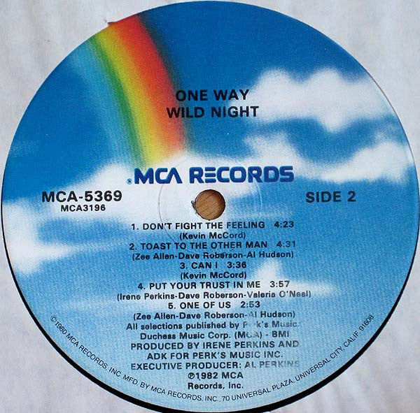 One Way : Wild Night (LP, Album, Glo)