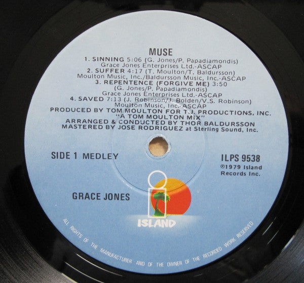 Grace Jones : Muse (LP, Album, P/Mixed, Gat)