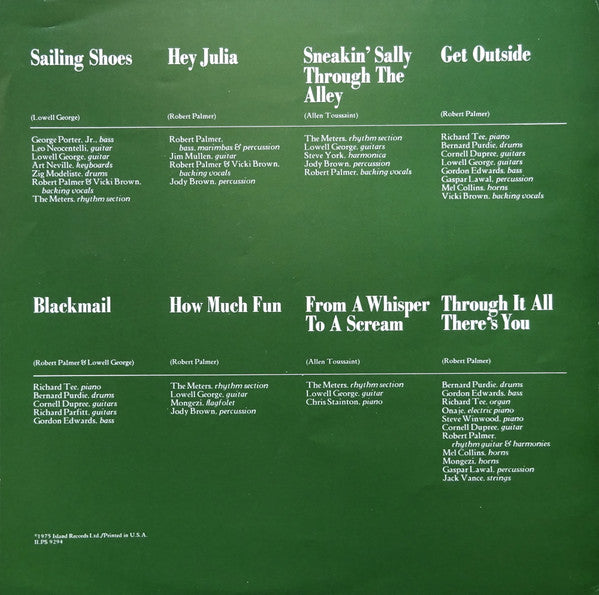 Robert Palmer : Sneakin' Sally Through The Alley (LP, Album, RE, Win)