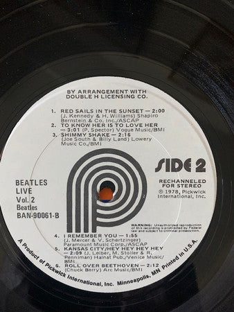 The Beatles : Recorded Live In Hamburg 1962 (Volume 2) (LP)