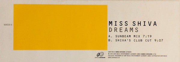 Miss Shiva : Dreams (12")
