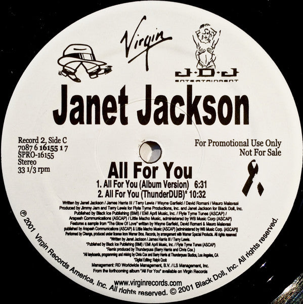 Janet Jackson : All For You (2x12", Promo)