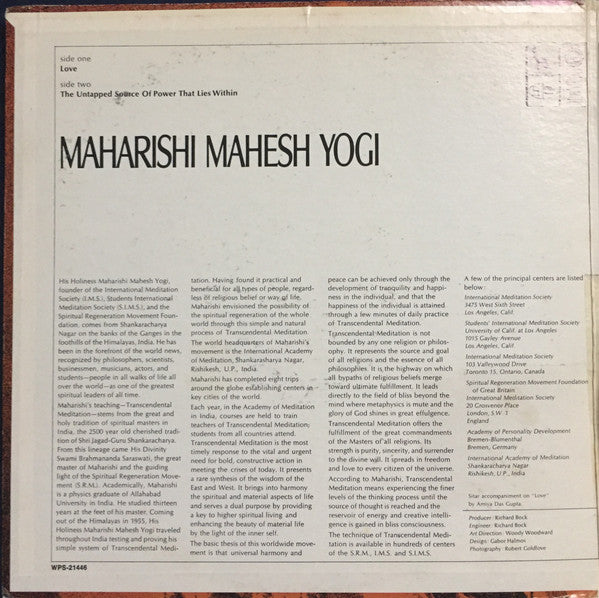 Maharishi Mahesh Yogi : The Master Speaks (LP, Album)