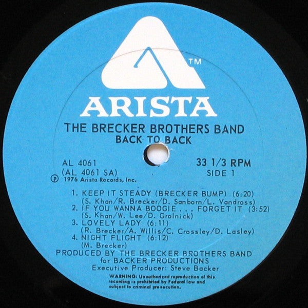 The Brecker Brothers : Back To Back (LP, Album)
