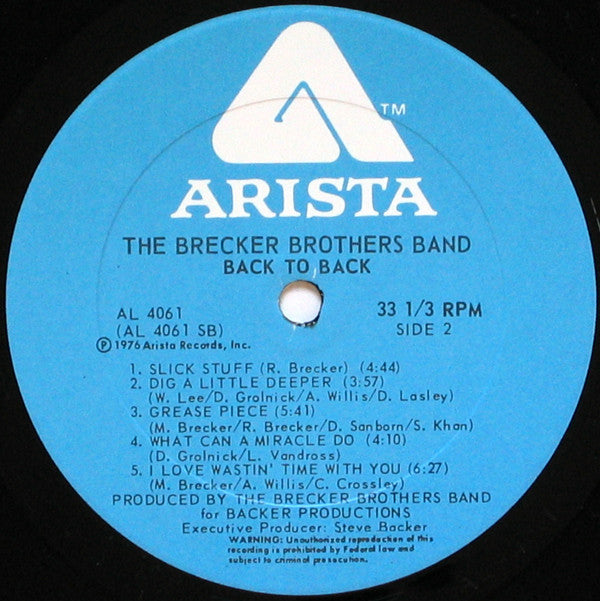 The Brecker Brothers : Back To Back (LP, Album)