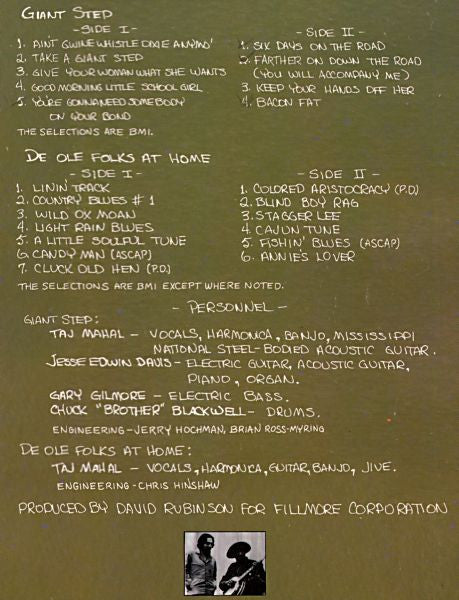 Taj Mahal : Giant Step / De Ole Folks At Home (2xLP, Album, Ter)