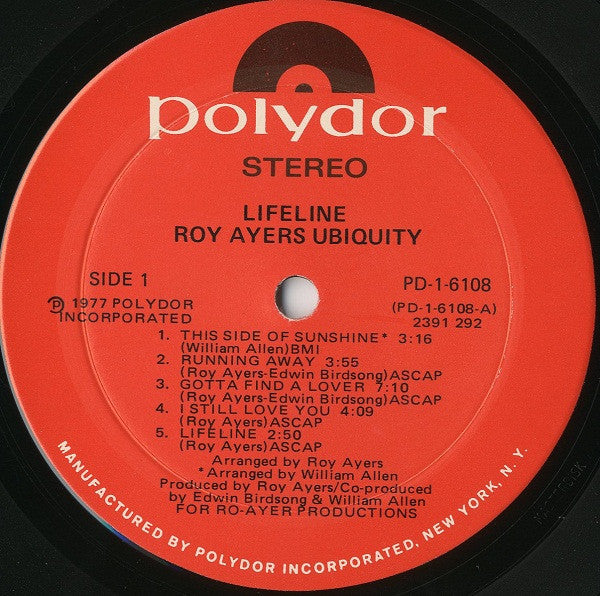 Roy Ayers Ubiquity : Lifeline (LP, Album, Mon)