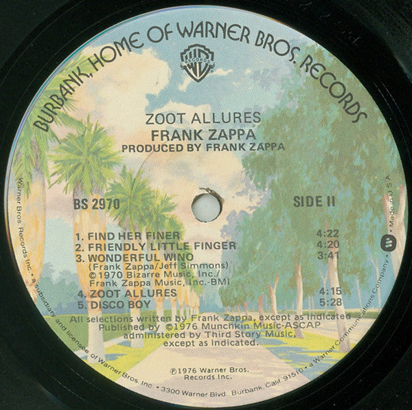 Zappa* : Zoot Allures (LP, Album, Jac)