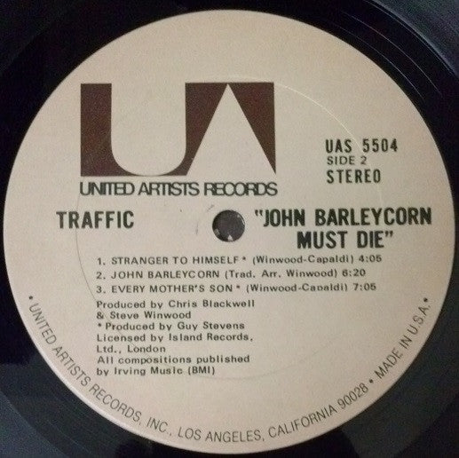 Traffic : John Barleycorn Must Die (LP, Album, RE, Ter)