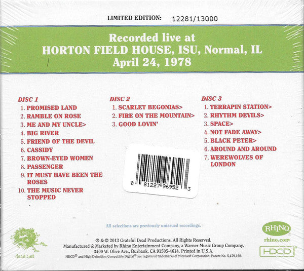 The Grateful Dead : Dave's Picks, Volume 7 (Horton Field House, Illinois State, Normal, IL • 4/24/78) (3xHDCD, Album, Ltd, Num)