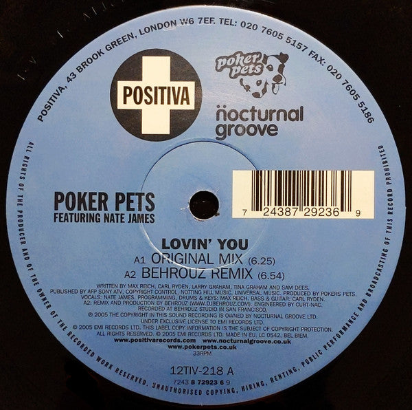 Poker Pets Featuring Nate James : Lovin' You (12")