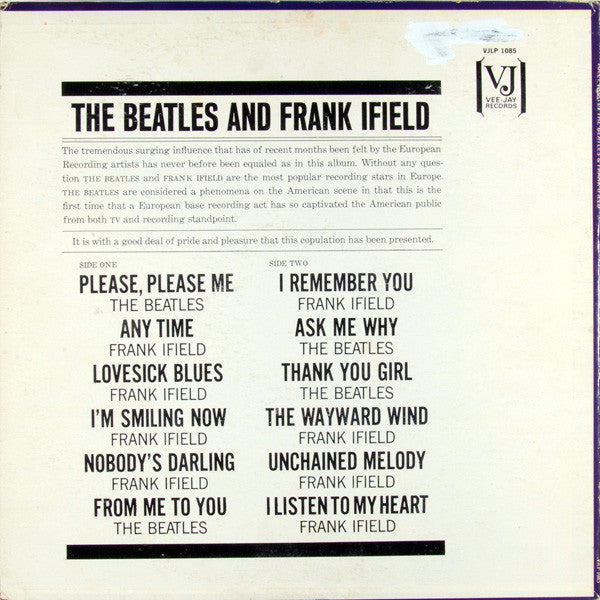 The Beatles And Frank Ifield : Jolly What! (LP, Comp, Mono)