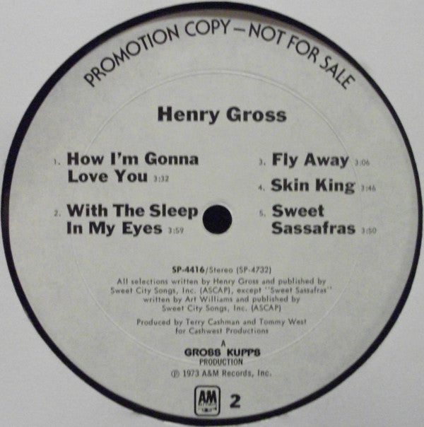 Henry Gross : Henry Gross (LP, Album, Promo)