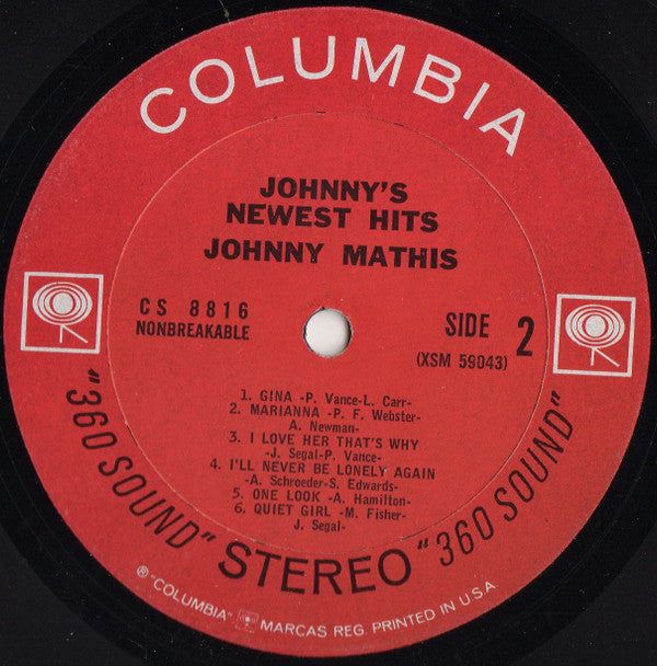 Johnny Mathis : Johnny's Newest Hits (LP, Comp)