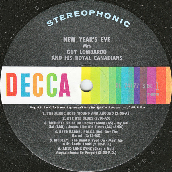 Guy Lombardo And His Royal Canadians : New Year's Eve (LP, Album)