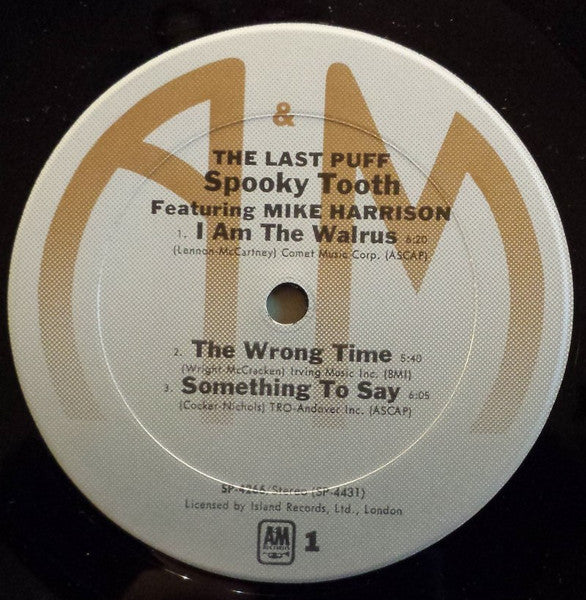 Spooky Tooth Featuring Mike Harrison (2) : The Last Puff (LP, Album, RE)