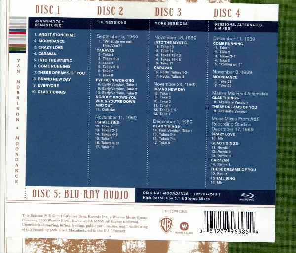 Van Morrison : Moondance (Dlx + CD, Album, RE, RM + 3xCD, Mono + Blu-ray, Bl)