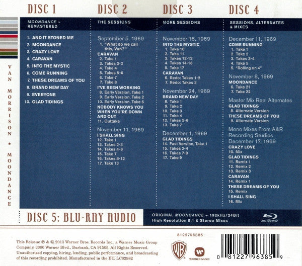 Van Morrison : Moondance (Dlx + CD, Album, RE, RM + 3xCD, Mono + Blu-ray, Bl)