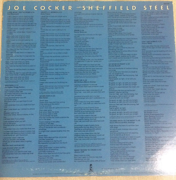 Joe Cocker : Sheffield Steel (LP, Album, RE)
