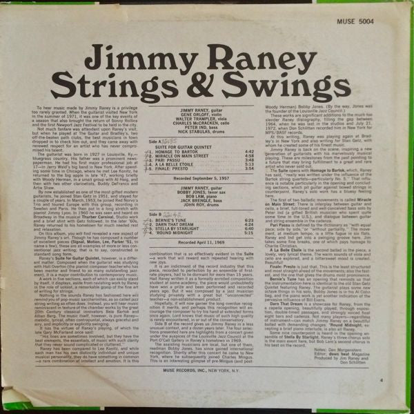 Jimmy Raney : Strings & Swings (LP, Album, Promo)