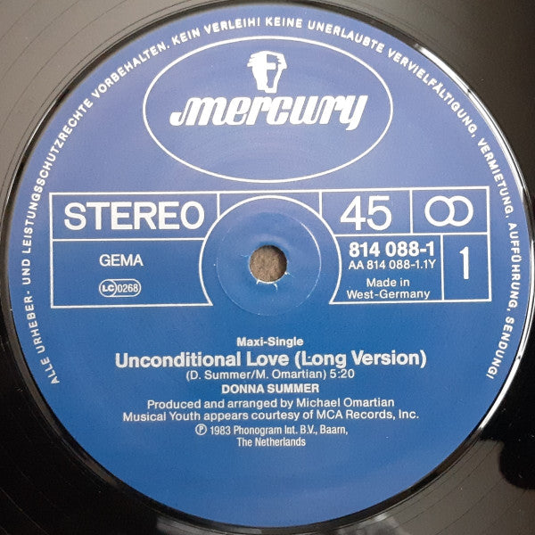 Donna Summer : Unconditional Love (Long Version) (12", Maxi)