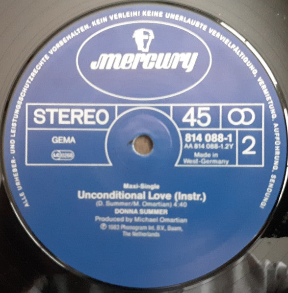 Donna Summer : Unconditional Love (Long Version) (12", Maxi)