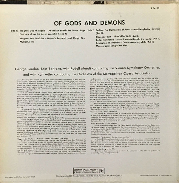 George London (2) : Of Gods And Demons (LP, RE)