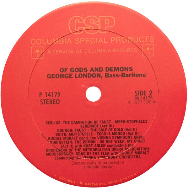 George London (2) : Of Gods And Demons (LP, RE)