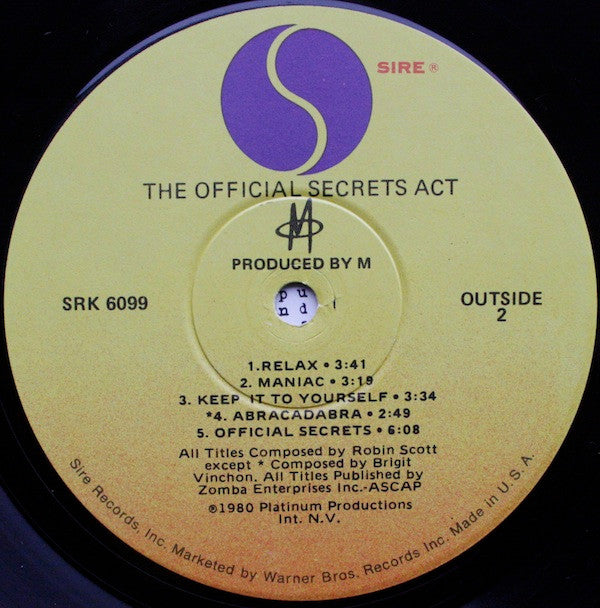 M (2) : The Official Secrets Act (LP, Album)