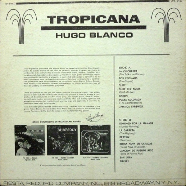 Hugo Blanco : Tropicana (LP, Comp)