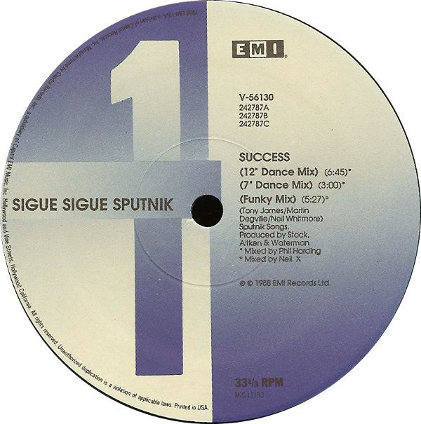Sigue Sigue Sputniiiiik!!* : Success! (12")