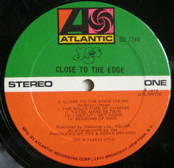 Yes : Close To The Edge (LP, Album, CTH)