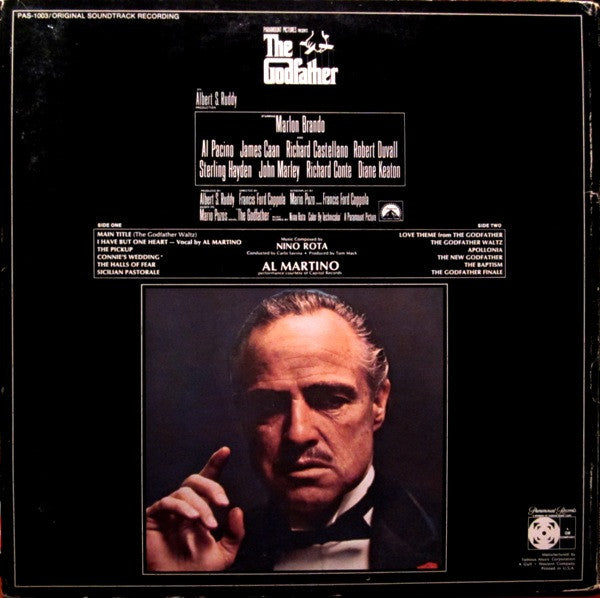Nino Rota : The Godfather (Original Soundtrack Recording) (LP, Album, Tri)