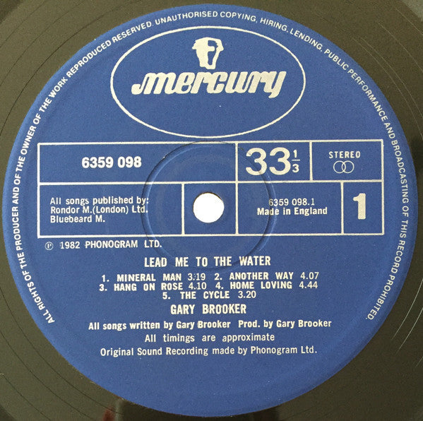 Gary Brooker : Lead Me To The Water (LP, Album)