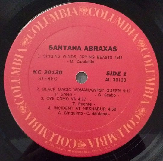 Santana : Abraxas (LP, Album, Gat)