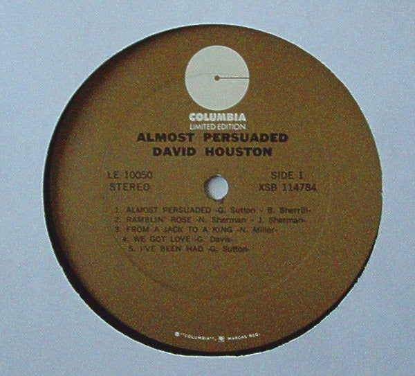 David Houston : Almost Persuaded (LP, Album, Ltd)