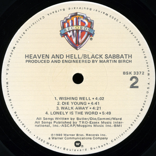Black Sabbath : Heaven And Hell (LP, Album, Jac)