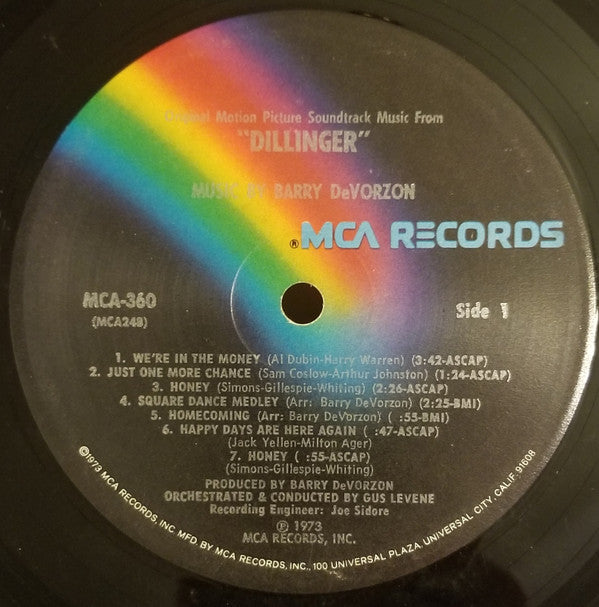 Barry De Vorzon : Dillinger (LP, Album)