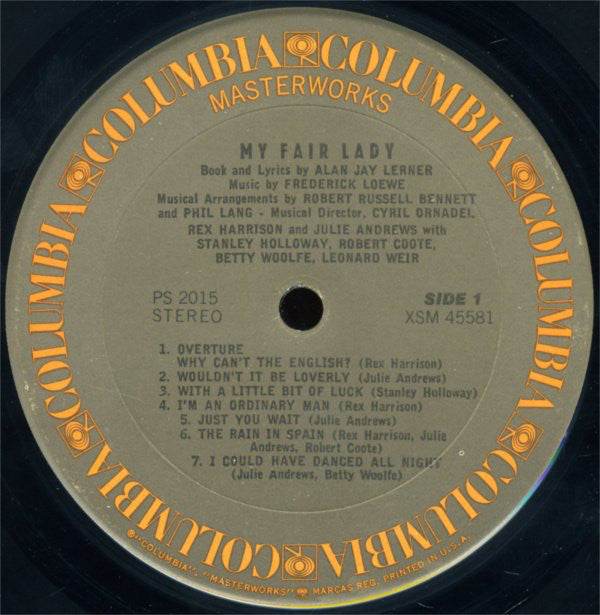 Rex Harrison, Julie Andrews With Stanley Holloway Book And Lyrics By Alan Jay Lerner Music By Frederick Loewe : My Fair Lady - Original Cast, Recorded In London (LP, Album, RE)