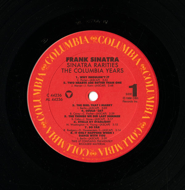 Frank Sinatra : Sinatra Rarities: The Columbia Years (LP, Album, Comp)